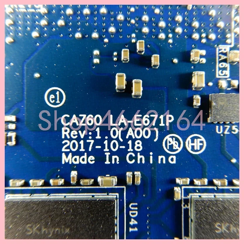Ddr4 8Gb - LA-E671P Met i5-8250U i7-8550U CPU 4