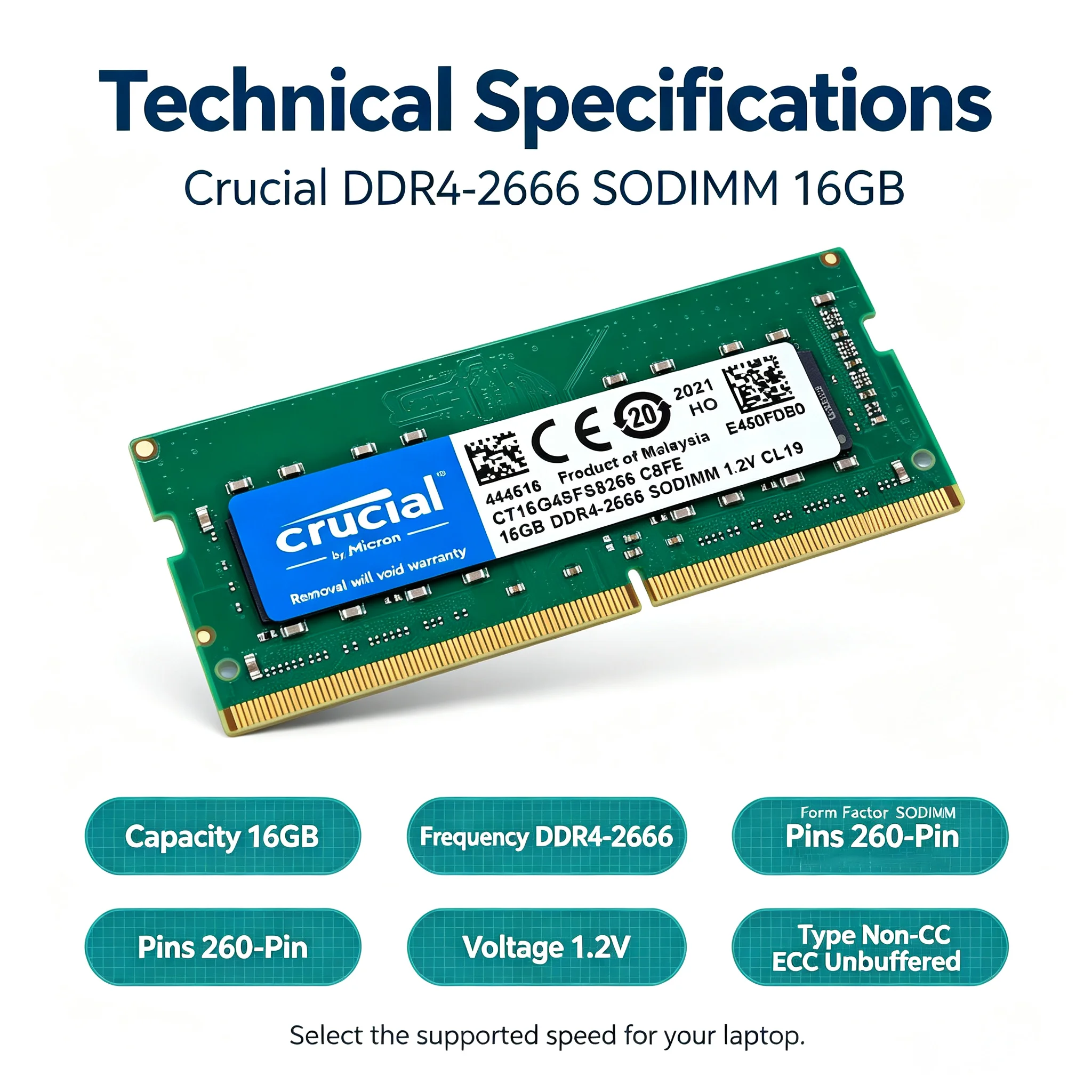Cruciale DDR4 Laptop RAM SODIM - Ddr4 2400Mhz recensie en prijs