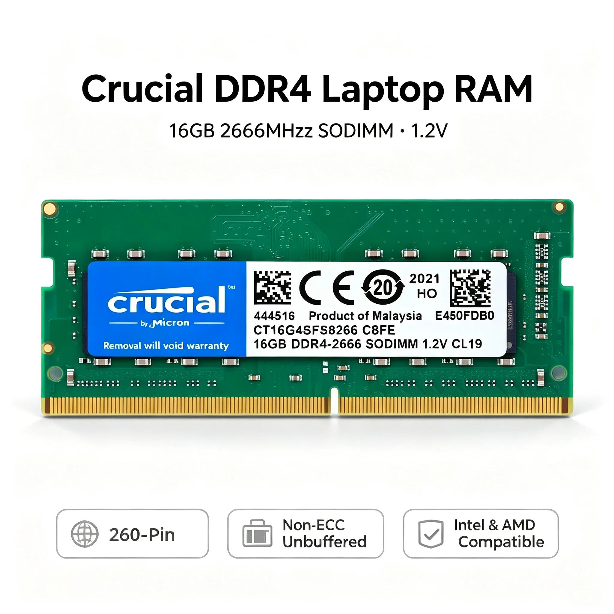 Crucial 1PCS/2PCS DDR4 Laptop  - Ddr4 2400Mhz recensie en prijs